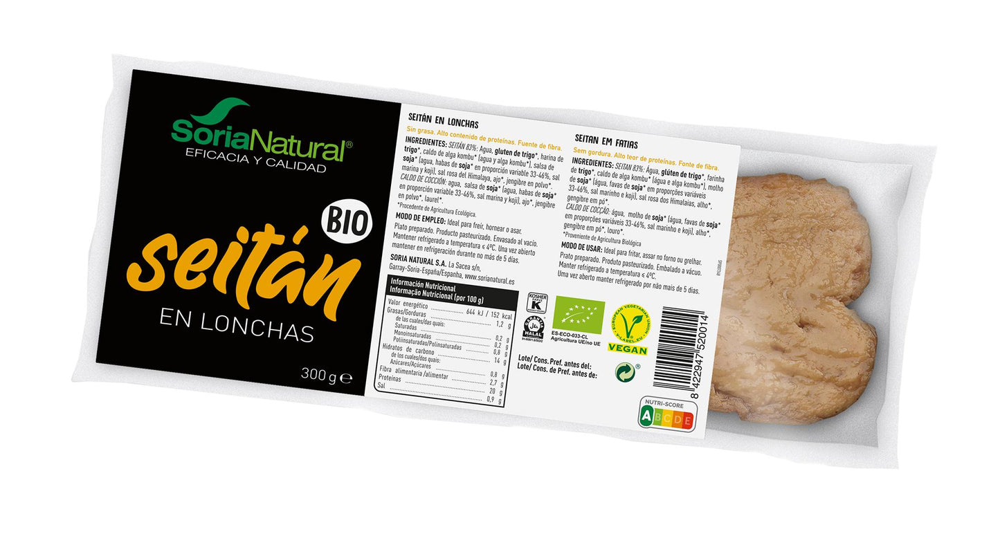 SEITAN LONCHAS 300 grs. SORIA NATURAL