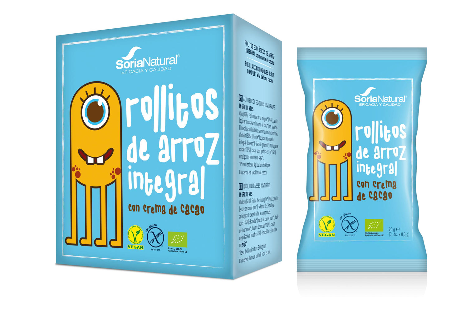 ROLLITOS DE ARROZ CACAO 4 UDES. SORIA NATURAL