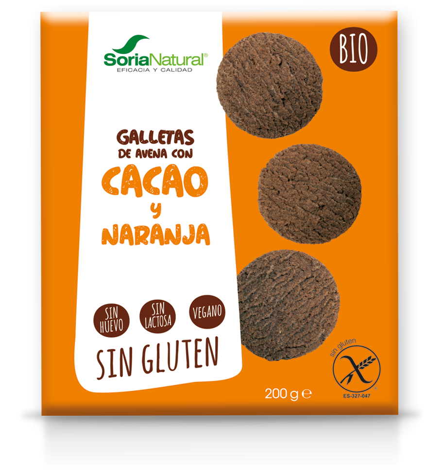 GALLETAS DE AVENA CON CACAO Y NARANJA BIO SORIA NATURAL