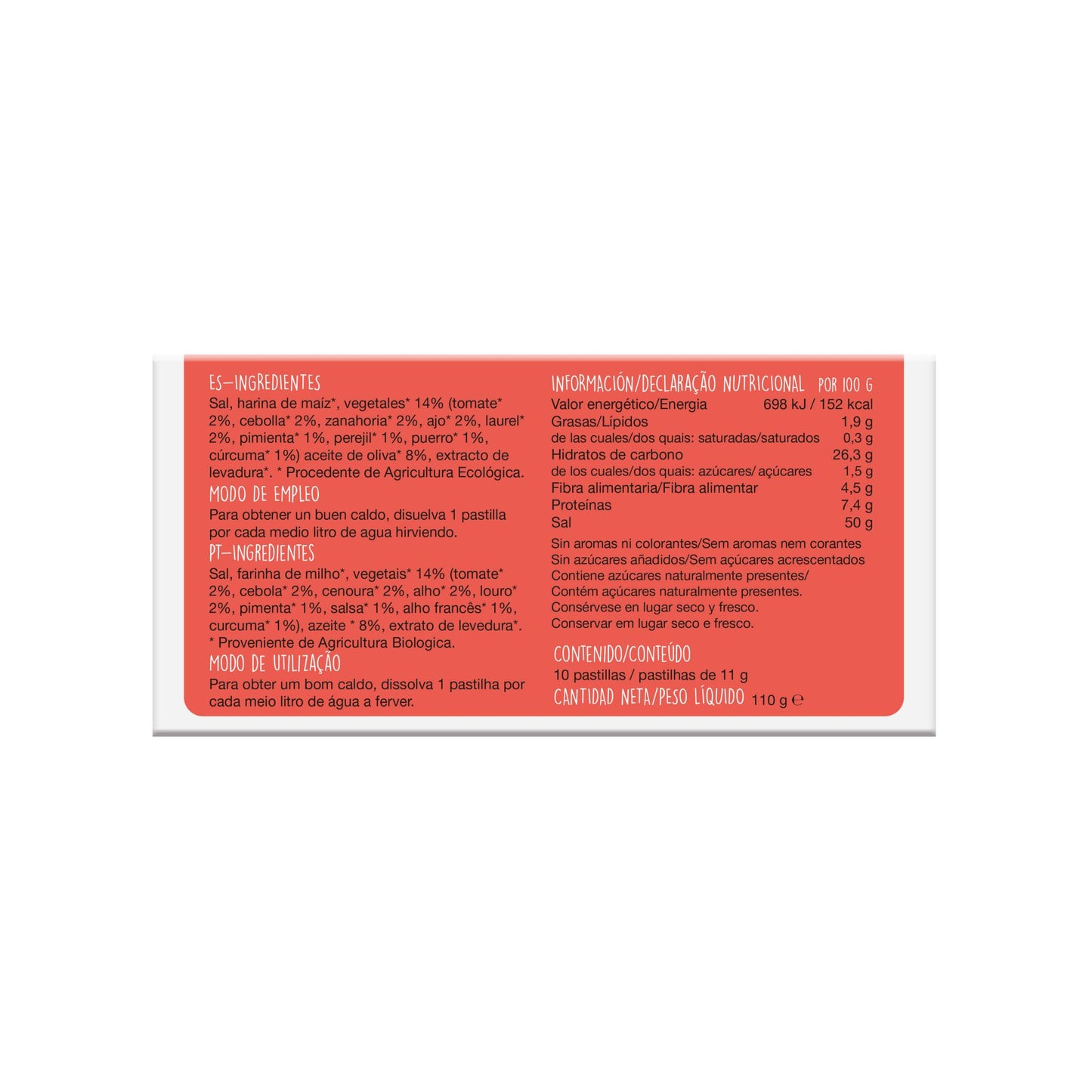 CALDO VEGETAL BIO (10 PASTILLAS) SORIA NATURAL