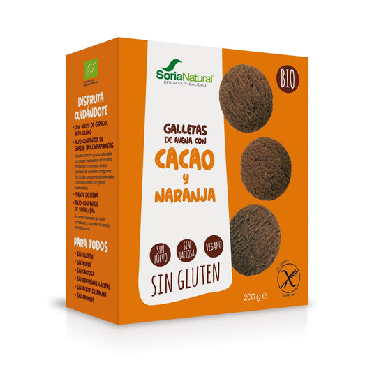 GALLETAS DE AVENA CON CACAO Y NARANJA BIO SORIA NATURAL